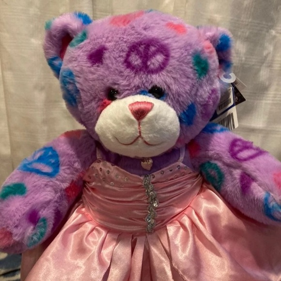 Build a bear peace & hearts bear - Picture 5 of 9